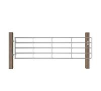Gecheer Cancela de 5 Barras para Campo Acero Plateado (115-300) x90 cm