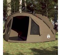 Gecheer Carpa de Pesca Impermeable con E-Port, Verde Oliva, 4 Personas, 2 Puertas, 2 Ventanas Modelo LYKXPDGRX-4005317ES