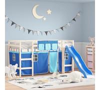 Gecheer Cortinas para Camas Altas poliéster Azul,Cama Infantil Cama Juvenil Somier Mueble Mobiliario Dormitorio Habitación Infantil Hogar