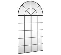 vidaXL Espejo de Pared Arco, Espejo con Marco, Espejo Colgante, Decoración para Recibidor Salón Pasillo Dormitorio Baño, Hierro Negro