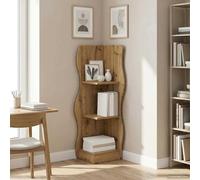 Gecheer Estante de Esquina Moderno con Diseño de Onda - Madera de Ingeniería Roble Art Modelo LYKGMZJ-899944ES