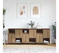 Gecheer Estantería Moderna de Madera con Puertas y Estantes, Diseño Minimalista para Salón o Comedor, Espacio de Almacenamiento con Patas de Hierro, Fácil de Limpiar Modelo YHSQY-3394543ES