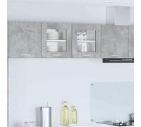 Gecheer Gabinete de Pared para Cocina Gris Concreto Almacenamiento Espacios Modernos Madera Contrachapada Duradera 40x31x40 cm 2 Estantes, 1 Puerta Solo Interior Modelo YHSQY-884200ES