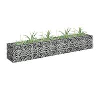 Gecheer Jardinera Exterior,Arriate de Gaviones,Gaviones de Piedra,Muro de Gaviones,Decorativos Gaviones para Jardinería Paisajismo Patio,Acero Galvanizado 180x30x30 cm