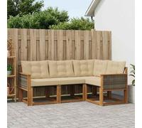 Gecheer Juego de Muebles de Exterior de Madera de Acacia Sólida, Resistente a la Intemperie, Diseño Modular Moderno para Jardín, Terraza o Patio - Duradero, Elegante y Fácil Mantenimiento