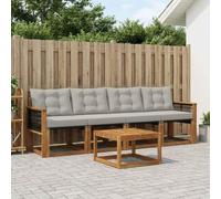 Gecheer Juego de Muebles de Exterior de Madera Maciza de Acacia, Resistente a la Intemperie, Modular, Color Natural y Gris Claro, Duradero y Fácil de Limpiar, Ideal para Jardín y Terraza
