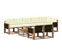 Gecheer Juego de Muebles de Exterior de Madera Maciza de Acacia, Resistente al Clima, Diseño Moderno y Modular para Jardín, Terraza o Patio - Duradero, Elegante y Fácil de Mantener