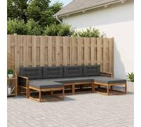Gecheer Juego de Sofás Modernos de Madera Maciza de Acacia para Exterior, con Respaldo de Listones Elegante, Apoyabrazos Integrados y Marco de Listones Fijo, Ideal para Jardín, Patio o Piscina, Cómodo