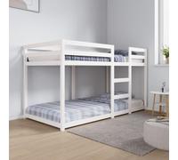 Gecheer Litera blanca de 90 x 190 cm, de madera maciza de pino, somier clásico, elegante y robusta, estructura de cama, cama con plataforma, cama de láminas, cama de láminas, J3206508