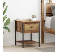 Gecheer Mesa de Noche con cajón Madera Vieja 34 x 35,5 x 45 cm Modelo LYKQY-881800ES