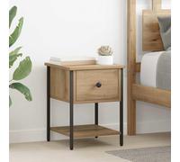 Gecheer Mesa de Noche con cajón Roble Artesanal 34 x 35,5 x 45 cm Modelo LYKQY-881802ES