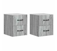 Gecheer Mesa de Noche Elegante y Práctica, 4 Cajones, Estilo Moderno, Madera de Ingeniería, Gris Sonoma LYKGMZJ-898648ES