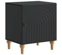 Gecheer Mesa de Noche Moderna con Almacenamiento - Negro, Madera de Ingeniería, 43 x 34,5 x 50 cm LYKGMZJ-894107ES