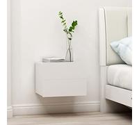 Gecheer Mesita de noche con dos cajones, madera contrachapada, fácil montaje, Blanco, 40x30x30 cm Modelo YHSLYD-801053ES-YJXRXZY