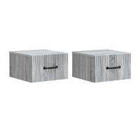 Gecheer Mesita de Noche Elegante de Madera Gris Sonoma - Diseño Moderno y Espacio de Almacenamiento LYKGMZJ-898948ES