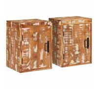 Gecheer Mesita de Noche Rústica, Madera Sólida, Estilo Natural, Almacenamiento Espacioso, Marrón Modelo LYKLYD-4016727ES