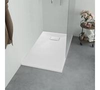 Gecheer Plato de Ducha Moderno Blanco de 100x80cm, SMC, Antideslizante, Fácil Limpieza, Apto para Drenaje Estándar Modelo YHSLRZJ-144772ES