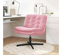 Gecheer Sillón relax con base giratoria rosa 63 x 75 x 76 cm terciopelo sillón masaje reclinable