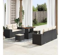 Gecheer Sofá de Jardín Modular 6 Personas, Resistente a UV, Impermeable, 4 Piezas - Negro Modelo LYKLYD-3361950ES