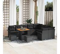 Gecheer Sofá de Jardín Modular de 12 Piezas - Diseño Elegante, Resistente a la Intemperie, Cojines Desmontables, Estilo Contemporáneo, Exterior Modelo LYKLYD-3362169ES