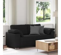 Gecheer Sofá Loveseat Negro 140 cm de Tela,Sofa de Salón Moderno para Salón Dormitorio Oficina,Sofa Cheslong,Modulos Salon