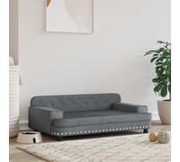 Gecheer Sofá para Mascotas,Camas para Perros,Sofá para Perros,Sofás y Sillas para Perros,Sofá Cama para Perros Gatos Medianos Pequeños de Terciopelo Gris Oscuro 90x53x30 cm 3#