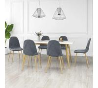 Gecheer vidaXL Sillas de Comedor 6 Unidades Terciopelo Gris Oscuro