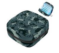 Gecko - Bolsa de almacenamiento de servilletas sanitarias con patrón colorido sin costuras, bolsa grande para copa menstrual con cremallera, bolsa de almohadillas para el período, bolsa para almacenar