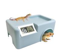 Gecko Cave - Frog Hideaway Sensor de humedad de temperatura Refugio de anfibios | Hábitat del armado de tortuga serpiente | Decoración de descanso segura para terrarios para animales pequeños
