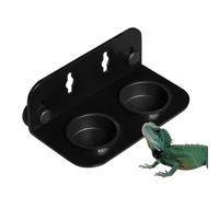 Gecko Feeding Dish, Suction Cup Water Bowl, Lightweight Portable Reptile Feeder for Lizard Bearded Dragon Snake Frog Hermit Crab Habitat Glass Terrarium Wall Mount, 13x7x4.5cm