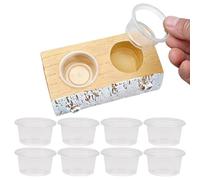 Gecko Feeding Ledge - Magnetic Food Dish with 10 Feeding Cups, Reptile Water Bowls Feeder Ledge with Stable Holder, Pet Accessory for Crabs Turtle Spider Bearded Dragon Frogs Centipede Small Animal