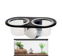 Gecko Food Dish, Reptile Water Bowl, Lizard Feeding Tray, 4 Cup Dispenser, Elevated Design, Terrarium Habitat Use, 11.5x6cm/4.53x2.36 Inches, White, 1 Set, 40g