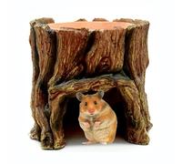 Gecko Hideawayy Shelter - Small Resin Log, Funny Cave, Snake Retreat | Spot de descanso del reptil natural con fuente de alimentación integrada, accesorio para suelo de acuario para anfibios,