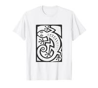 Gecko Linocut Style Minimalista Animal Art Camiseta