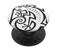 Gecko Linocut Style Minimalista Animal Art PopSockets PopGrip Adhesivo