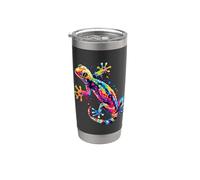 Gecko Motivo Lagarto Reptil Geckos Lagarto Iguana Gecko Vaso térmico de acero inoxidable de doble pared