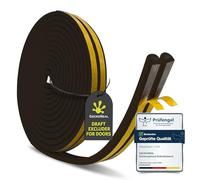 GeckoSeal 10m Burlete Ventana Puerta, Espuma Adhesivo Tira de Sellado para Puertas y Ventanas para Anti Frío, Aislante, Ruido y Colisión(Marrón)