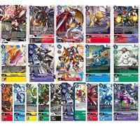 geco Digimon Card Game Cards - 50 cartas diferentes Digimon incluyendo 5 tarjetas holo garantizadas - Inglés
