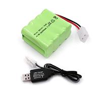 Gecoty® Batería de 9.6V NiMH, batería AA Recargable de 2400mAh, con Cable de Carga USB y Conector KET 2P, Adecuada para Camiones RC, Tanques de Control Remoto, acorazados de Control Remoto