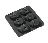 Geda Labels 13655 - Juego de 2 moldes de Silicona para Cubitos de Hielo o Bombones con diseño de Calavera, Color Negro