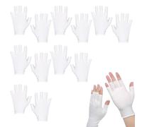 GEDEUBAN 6 pares de guantes hidratantes de algodón blanco sin dedos para mujeres y hombres