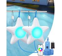 GedFong Luces Piscina Sumergible, Doble Luces Piscina para Sobre Tierra Focos Control de App, Temporizador, Focos LED para Intex Bestway Frame, Cable 8m