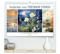 Gedichte von Theodor Storm (hochwertiger Premium Wandkalender 2026 DIN A2 quer), Kunstdruck in Hochglanz: Aquarellbilder setzen die Gedichte in Szene