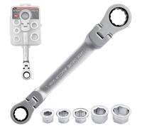 Gedlex 7 en 1 Llave Anillo Carraca 8mm 10mm 12mm 13mm 14mm 17mm 19mm