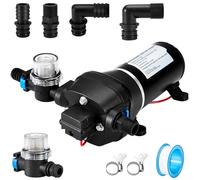 Gedlex Bomba de Agua 12V para Autocaravanas con Filtro de Malla, Bomba de Membrana 20,8 LPM, Presión de Servicio 40 PSI, Potencia 180 W, Corriente 12 A, para Caravanas y Jardines
