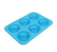 GEDMRT 6 - Cavity Silicone Donut Form | Non - Stick Baking Pan for Oven/Microwave/Freezer | Food - Grade Donut Maker for Cake, Chocolate & Desserts | BPA - Free, Simple to Maintain (Blue)