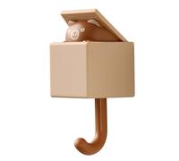 GEDMRT Adhesive Wall Hooks | 3.3lb Bearing Capacity Cartoon Animal Hook for Keys/Coats/Towels | No Drill Mount for Doors, Entryway, Hallway (Little Brown Bear)