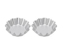 GEDMRT Flower Shaped Tart Pan 2Pcs | Non Stick Aluminum Alloy Baking Form for Tarts/Bread/Mousses | Dishwasher Safe & Easy Release