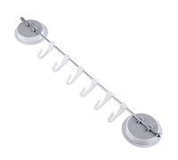 GEDMRT High - Capacity Suction Cup Hooks | 6 Detachable Hooks for Towels/Kitchenware/Bathroom | No Drill Wall Mount, Reusable & Washable | Stainless Steel Towel Bar Holder