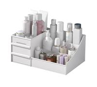 GEDMRT Makeup Organizer Box with Drawers | Multi Compartment Cosmetic Storage for Lipstick/Brushes/Skincare | Desktop Organizer for Dressing Table | Resilient Plastic Design